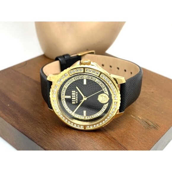 Versus by Versace Women\'s Watch VSPLM2521 Black Dial Gold Case Leather Band 40mm main image 5